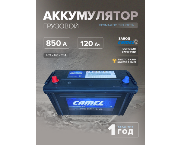 Аккумулятор CAMEL 115E41R 120 Ач п.п. 850 А 409x170x234
