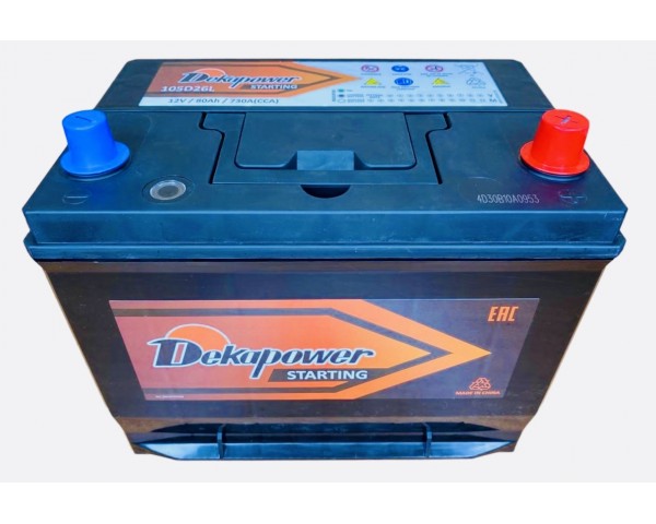  Аккумулятор автомобильный DekaPower 105D26L 80 Ач 730 A о.п. 260х175х225