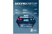 Морской тягово-стартовый аккумулятор Dekapower 27M-800 (AGM) 92 Ач прям. пол. 800 A 300x171x240