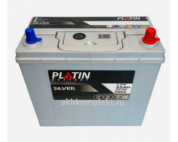 Аккумулятор Platin Silver Asia 55 Ah о.п. SMF 80D24L