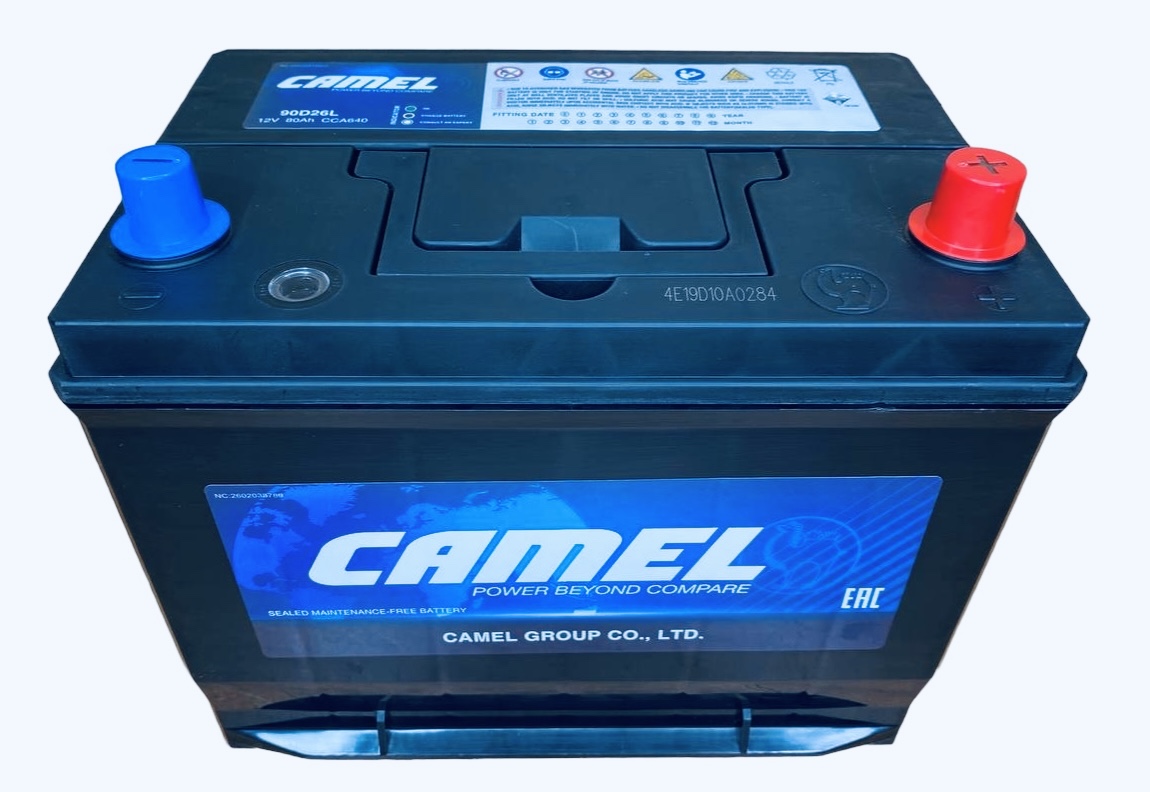 Аккумулятор автомобильный CAMEL 90D26L 80 Ач о.п. 640 А 260х175х225